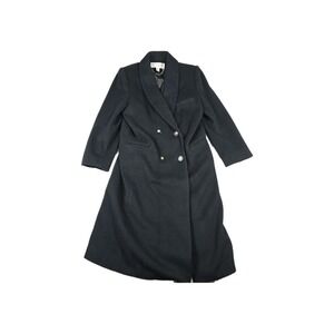 Bert Newman Petite Women's Size 10 Black Wool Blend‎ Double Breated Overcoat